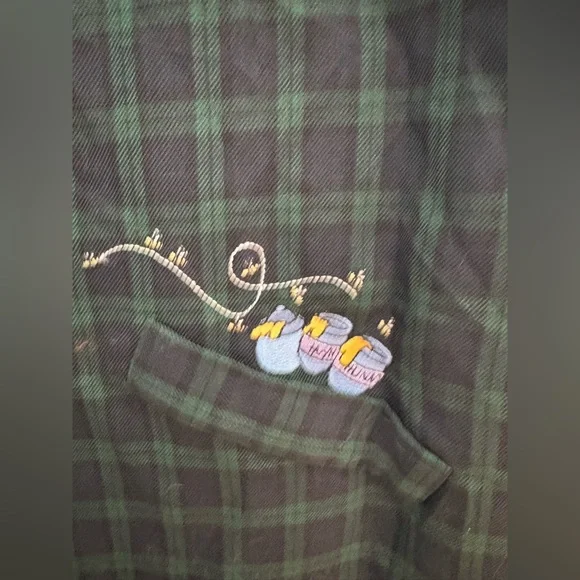 Vintage Disney Pooh Plaid Jumper Dress Winnie the Pooh Embroidered Size M - Picture 4 of 6
